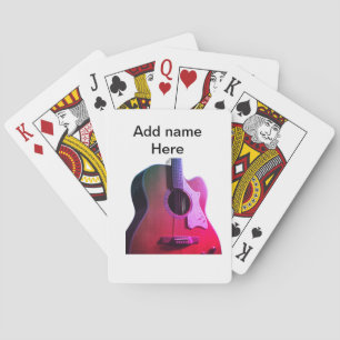 Jeu De Cartes Ajouter votre nom texte brun acoustique guitare éd