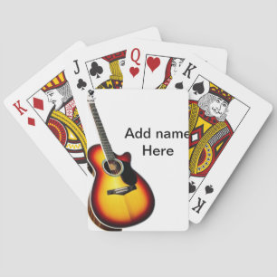 Jeu De Cartes Ajouter votre nom texte brun acoustique guitare éd