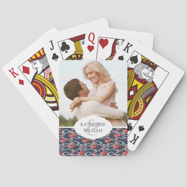 Jeu De Cartes Ajoutez vos Ancres et motif | nautiques nommés de (dos)