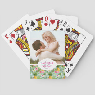 Jeu De Cartes Ajoutez vos fleurs et ananas   tropicaux nommés