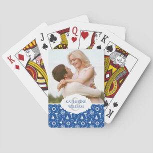 Jeu De Cartes Ajoutez votre motif   bleu nommé de mer