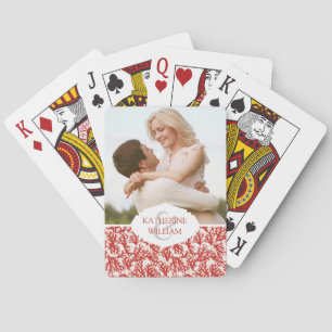 Jeu De Cartes Ajoutez votre motif nommé de corail rouge de