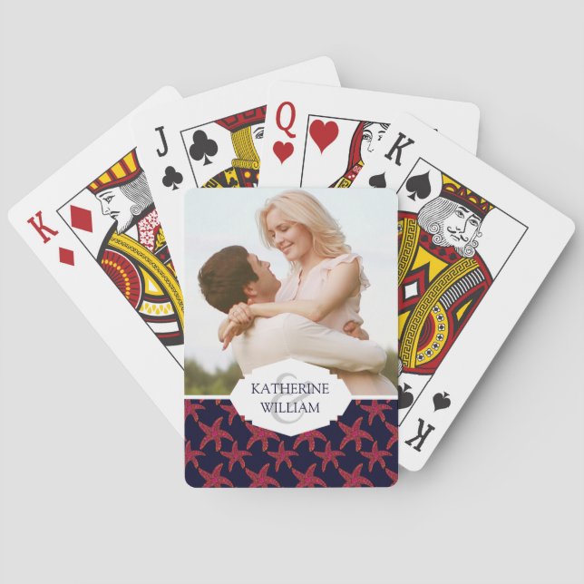 Jeu De Cartes Ajoutez votre motif nommé de style d'étoiles de (dos)
