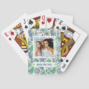 Jeu De Cartes Ajoutez votre motif   turquoise nommé d'animaux de