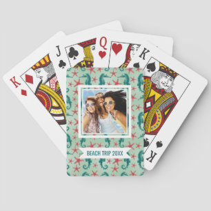 Jeu De Cartes Ajoutez votre motif turquoise nommé d'hippocampe