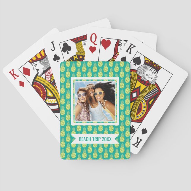 Jeu De Cartes Ajoutez votre nom | Ananas Pastel (dos)