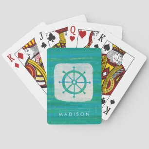 Jeu De Cartes Ajoutez Votre Nom   Art Côtiers   Volant Aqua