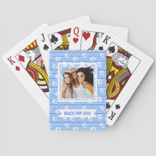 Jeu De Cartes Ajoutez votre nom   Motif d'ancre à l'aquarelle