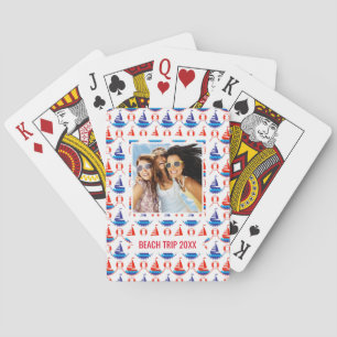 Jeu De Cartes Ajoutez votre nom Motif de bateau à voile