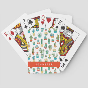Jeu De Cartes Ajoutez votre nom Motif Succulent