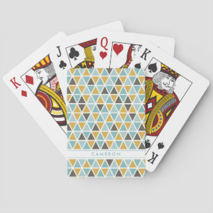 Jeu De Cartes Ajoutez votre nom   Motif triangle géométrique