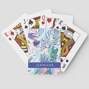 Jeu De Cartes Ajoutez votre nom   Style tropical Motif floral