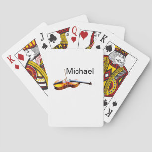 Jeu De Cartes Ajoutez votre nom texte brun amateur de violon mus