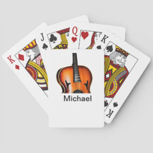 Jeu De Cartes Ajoutez votre nom texte brun amateur de violon mus