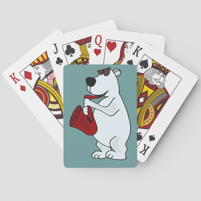 Jeu De Cartes AK- Polar Bear Playing Saxophone Playing Cards (dos)