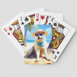 Jeu De Cartes Akita sur la plage, cadeau d'été pour les amoureux