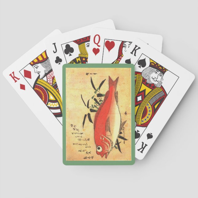Jeu De Cartes Akodai - Hiroshige's Colorful Japanese Fish Print (dos)