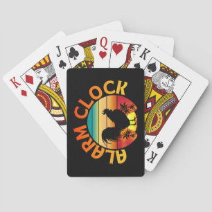 JEU DE CARTES ALARME HORLOGE VINTAGE MATIN ROOSTER POULET