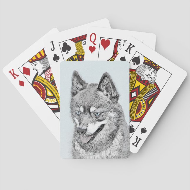 Jeu De Cartes Alaskan Klee Kai Peinture - Cute Original Chien Ar (dos)