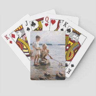 Jeu De Cartes Albert Edelfeue - Les garçons jouent sur le rivage