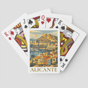 Jeu De Cartes Alicante Espagne Voyage Souvenir Minimaliste Côté