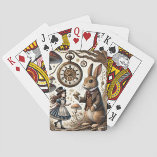 Jeu De Cartes Alice au pays des merveilles Thé Art lapin blanc