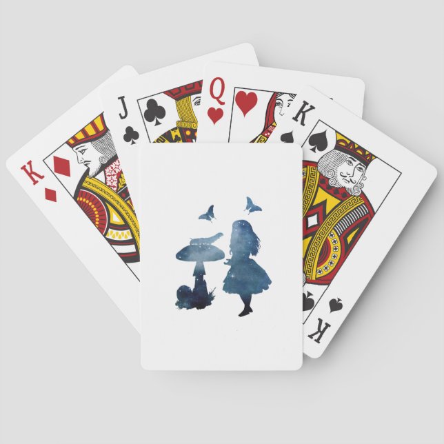 Jeu De Cartes Alice en silhouette du pays des merveilles (dos)
