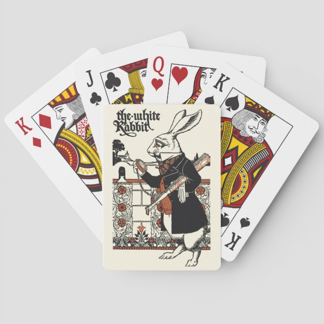 Jeu De Cartes Alice Lapin Blanc Classique Wonderland  (dos)