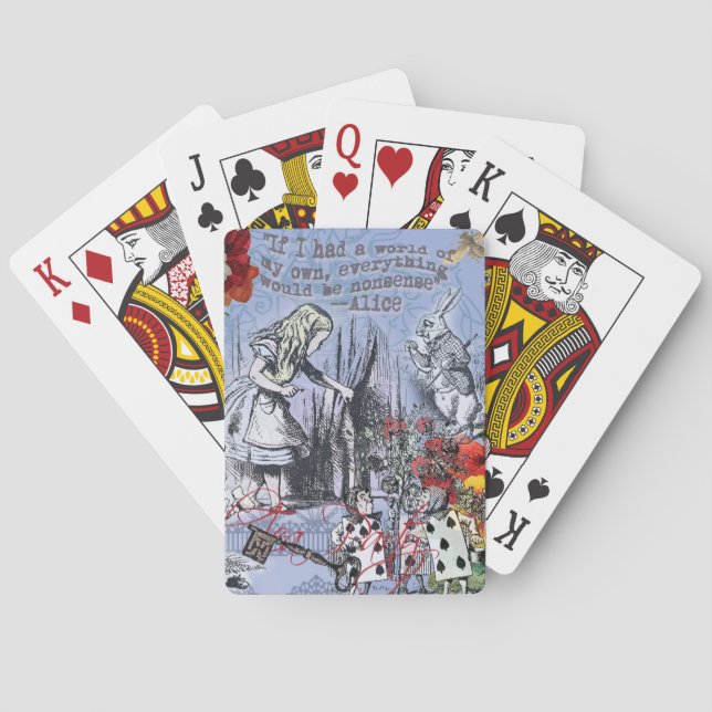 Jeu De Cartes Alice nonsense rideau merveilleux - Bleu (dos)
