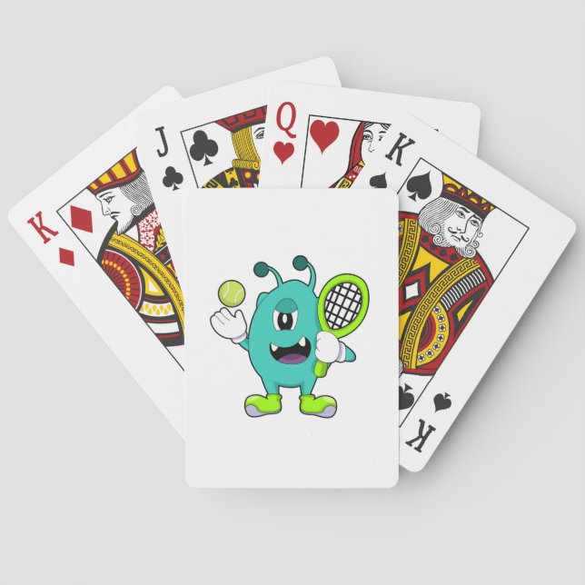 Jeu De Cartes Alien à Tennis avec raquette de tennis (dos)