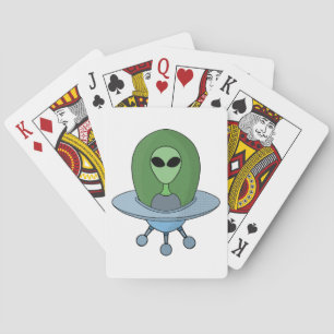 Jeu De Cartes Alien dans son petit vaisseau spatial