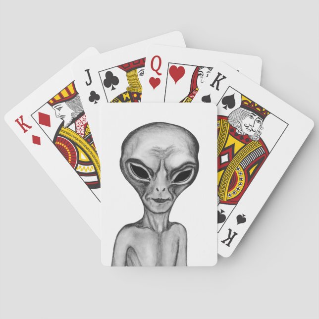 Jeu De Cartes Alien gris (dos)