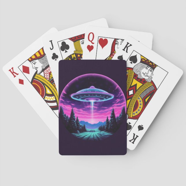 Jeu De Cartes Alien vaisseau spatial rétro futuriste (dos)