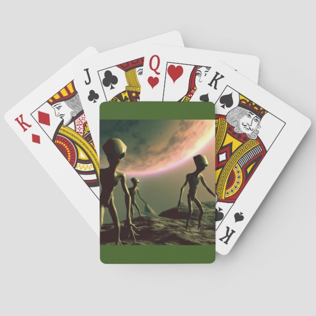 Jeu De Cartes ALIENS gris SF sur la planète Alien (2) (dos)