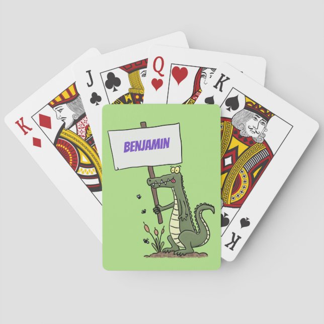 Jeu De Cartes Aligator de crocodile drôle avec dessin animé (dos)