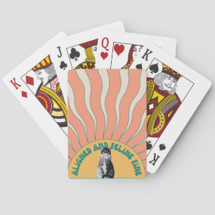 Jeu De Cartes Aligné et Feline Fine - Méditation de chat Zen Ret
