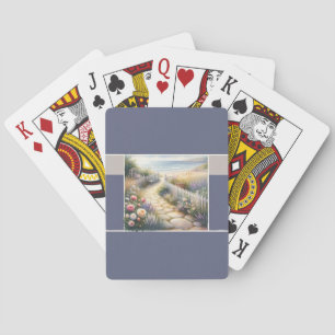 Jeu De Cartes Allée de jardin de campagne au bord de la mer