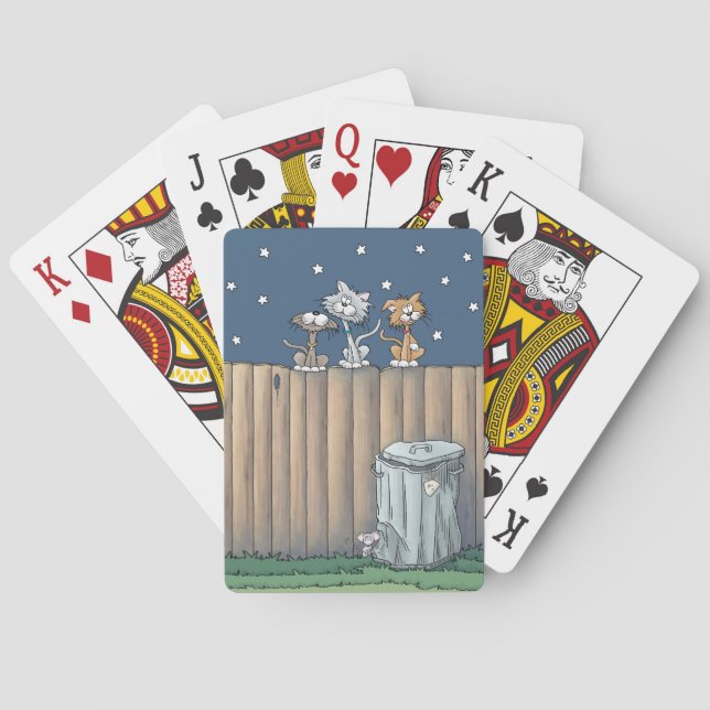 Jeu De Cartes Alley Cats sur une clôture Classic Playing Cards (dos)