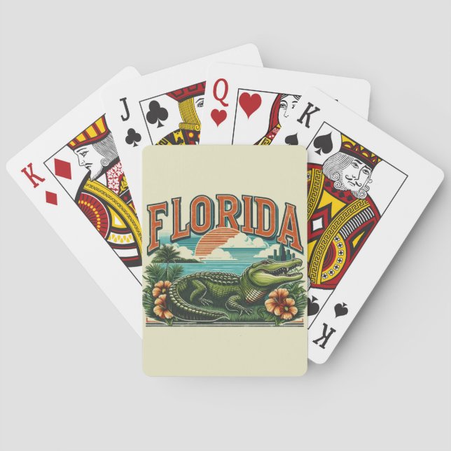 Jeu De Cartes Alligator de Floride rétro (dos)