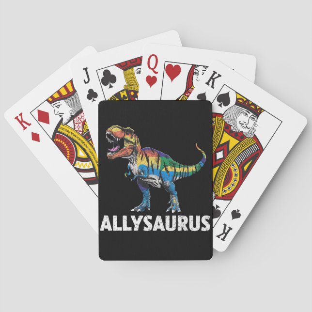 Jeu De Cartes Allysaurus LGBT Drapeau arc-en-ciel de dinosaure A (dos)