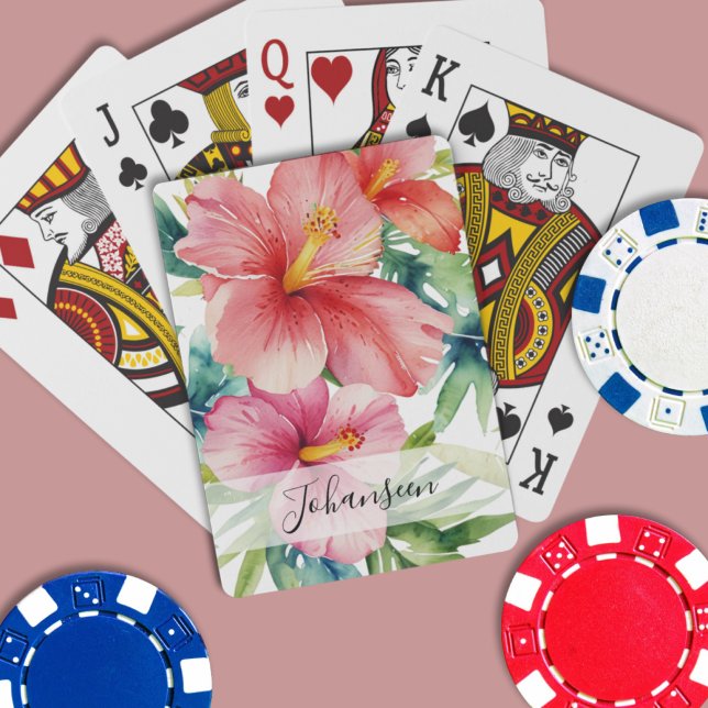 Jeu De Cartes Aloha Aloha Hawaiian Red Flowers Nom du script (Créateur téléchargé)