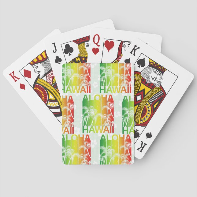 Jeu De Cartes Aloha Hawaii Rétro Été Floral (dos)