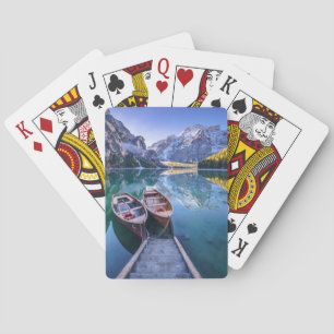 Jeu De Cartes Alpes de dolomite du lac Braies, Italie