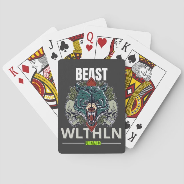 Jeu De Cartes Alpha Beast _ Untamed Wolf Streetwear Fearless  (dos)
