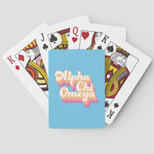 Jeu De Cartes Alpha Chi Omega Écriture Groovy