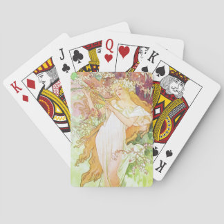 Jeu De Cartes Alpha Mucha Spring Floral Vintage Art nouveau