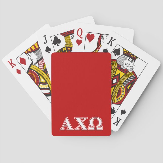 Jeu De Cartes Alphi Chi Omega Lettres Blanches et Rouges (dos)