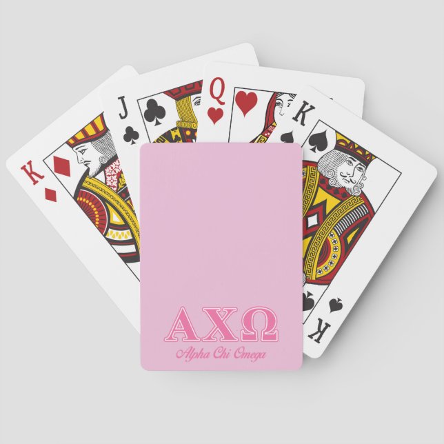 Jeu De Cartes Alphi Chi Omega Pink Letters (dos)