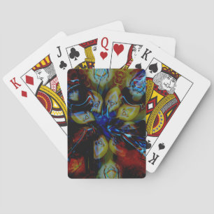 Jeu De Cartes amandes Abstraites sous vitre foncé déformé