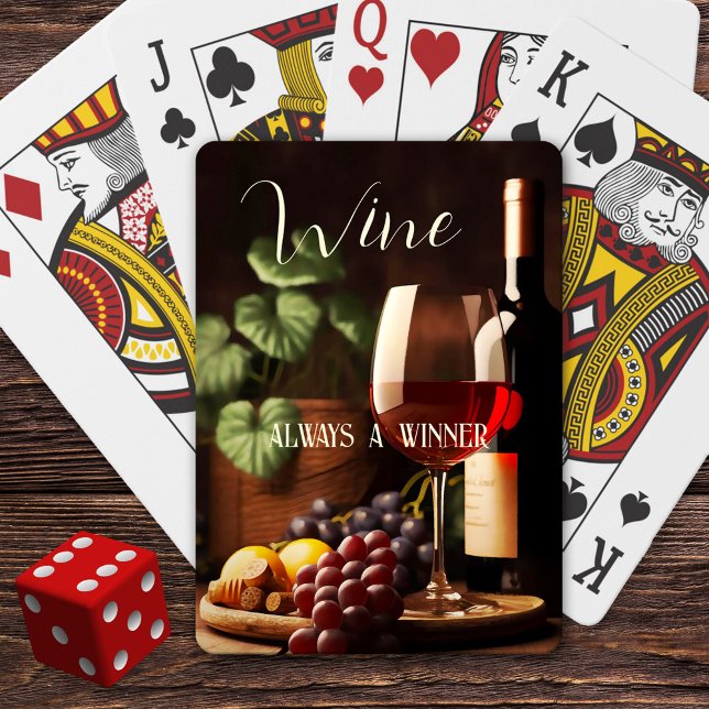 Jeu De Cartes Amateurs de vin classique amusant (Deck of cards featuring a classic painting of wine with grapes and your own (funny or other) texts)